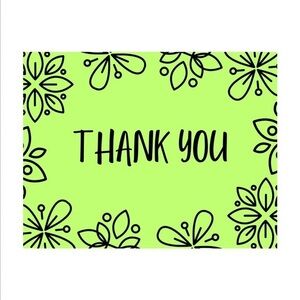 Set of 10 Lime Thank You Postcards